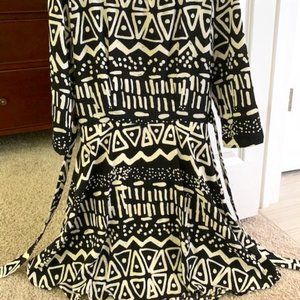 Black and white tribal print swing dress